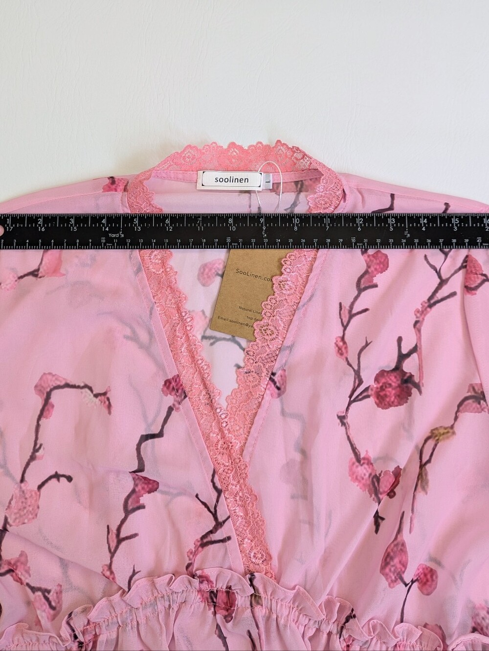 Nwt Soolinen Sheer Tiered Chiffon Midi Dress Pink Floral Dress L Coquette — image 5 of 8